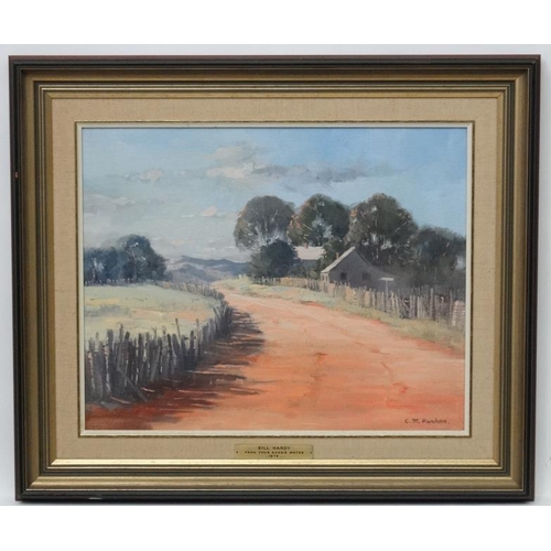 112 - Colleen M Parker (1946-2008 ) Australian, Oil on board, 'Moving Light , Hill End  ', Bears plaque un... 