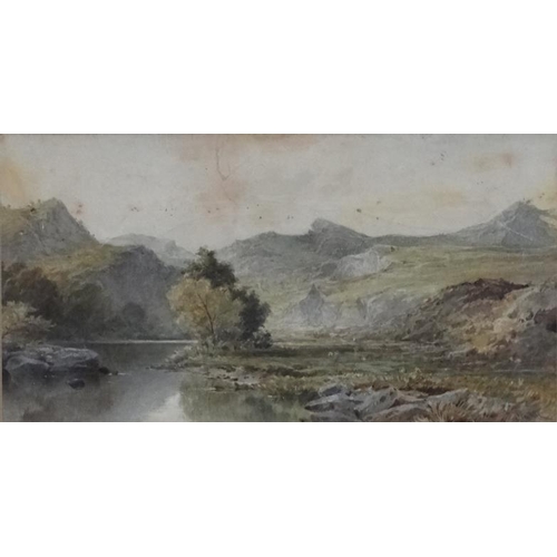 180 - John Finnie (1829- 1907 ) Scottish, Watercolour, River through a mountainous landscape, Signed lower... 