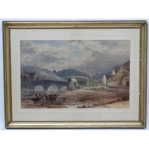 187 - Walter G. Peace XIX-XX,, Watercolour 'A village on the ... Coast '( Sandsend nr Whitby ) showing the... 