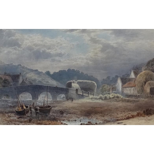 187 - Walter G. Peace XIX-XX,, Watercolour 'A village on the ... Coast '( Sandsend nr Whitby ) showing the... 