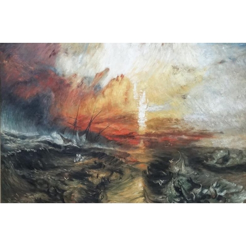 188 - Follower of JMW Turner XX, Oil on board, The Slave Ship , initially called 'Slavers Throwing overboa... 