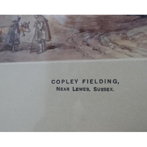 192 - Copley Fielding (1787 -1855), Pen ink and watercolour, ' Near Lewes , Sussex ', Labelled under and v... 