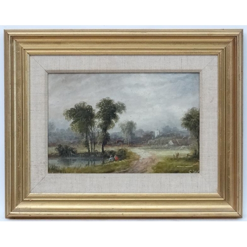 197 - Manner of George Walter Williams (1834-1906), Oil on board , a pair (2), A country landscape with fi... 