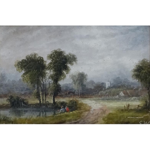 197 - Manner of George Walter Williams (1834-1906), Oil on board , a pair (2), A country landscape with fi... 