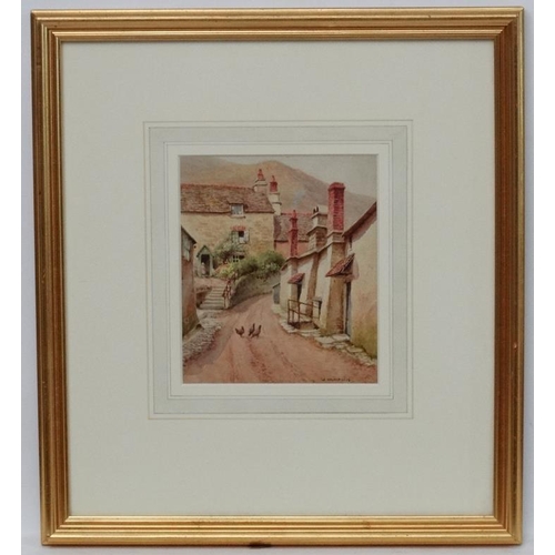 199 - William Henry Harford XIX-XX, Watercolour, Track through the village, Signed lower right, 6 5/8 x 5 ... 