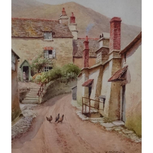 199 - William Henry Harford XIX-XX, Watercolour, Track through the village, Signed lower right, 6 5/8 x 5 ... 