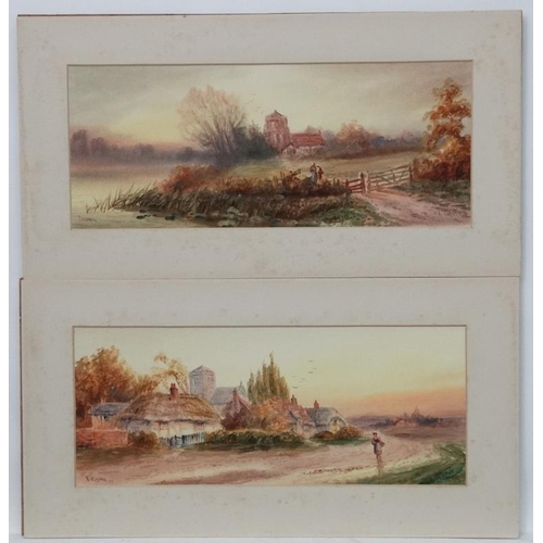 201 - Arthur Turner RA (fl. 1897-1899), Watercolour , a pair (2), 'Evening' x 2, Signed lower right , titl... 