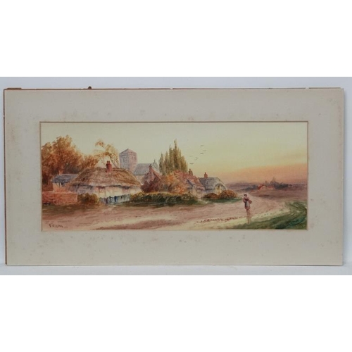 201 - Arthur Turner RA (fl. 1897-1899), Watercolour , a pair (2), 'Evening' x 2, Signed lower right , titl... 