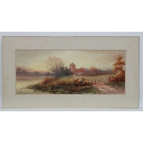 201 - Arthur Turner RA (fl. 1897-1899), Watercolour , a pair (2), 'Evening' x 2, Signed lower right , titl... 