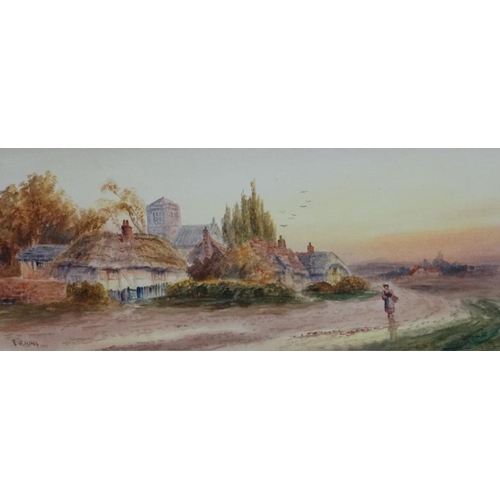 201 - Arthur Turner RA (fl. 1897-1899), Watercolour , a pair (2), 'Evening' x 2, Signed lower right , titl... 