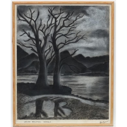 204 - Ian Spooner XX Naive School, Charcoal & crayon, ' Lakeland Skeletons, Ennerdale ', Signed lower righ... 