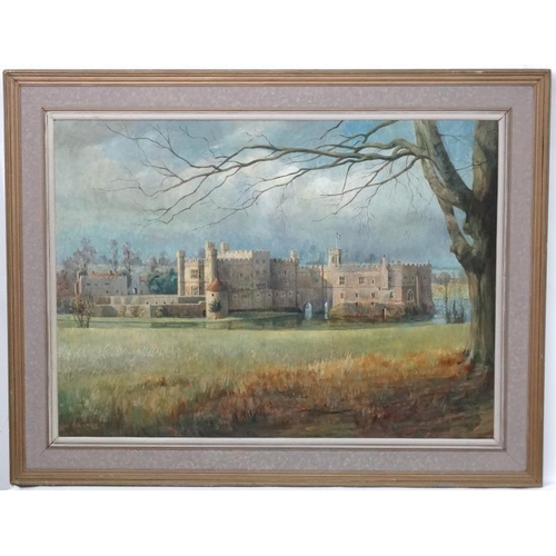 208 - Roger Remington XX, Oil on board,  Leeds Castle  ,Kent, Signed and dated ' 1980 ' lower left, 30 x 4... 