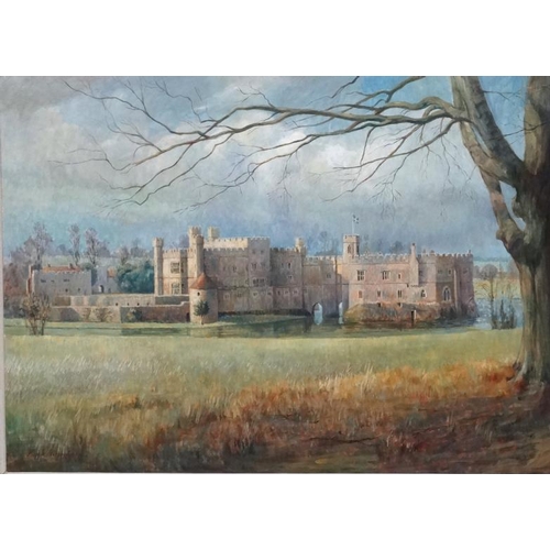 208 - Roger Remington XX, Oil on board,  Leeds Castle  ,Kent, Signed and dated ' 1980 ' lower left, 30 x 4... 