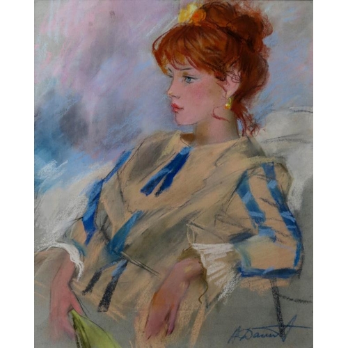 21 - Danilov Anatoli Vasilievich (1944-2005), Russian School, Pastel on paper, ''Sylvie'', Signed lower r... 