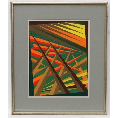 215 - Dorothy M M Baugh XX Vorticism, Gouache, '' Points of View '', Titled with details verso. Aperture 1... 