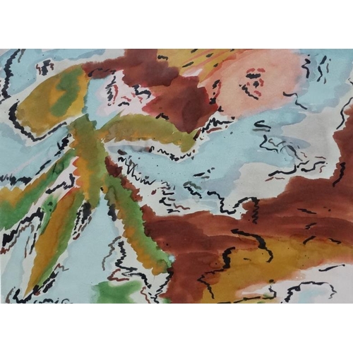 219 - *Connor Morgan XXI, Watercolour and mixed media, ' Scotland ', Labelled verso, 21 x 29'', From notab... 