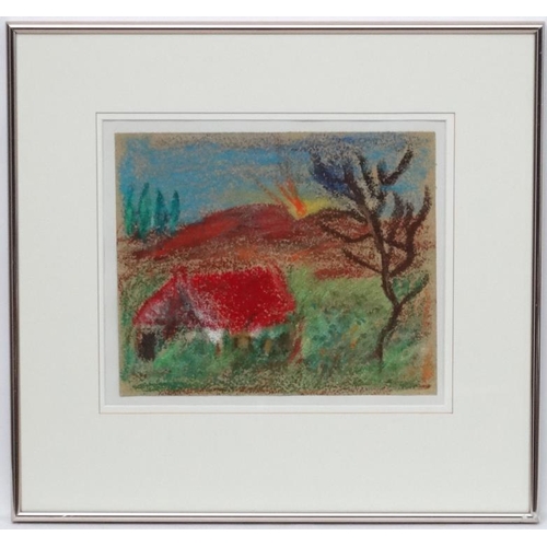 222 - *Devorah XXI, Pastel on sandpaper, ' Landscape , Israel ', Labelled verso, Paper 9 x 10 7/8'', From ... 