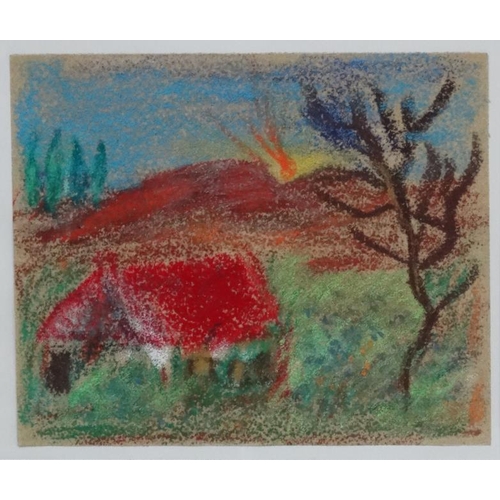 222 - *Devorah XXI, Pastel on sandpaper, ' Landscape , Israel ', Labelled verso, Paper 9 x 10 7/8'', From ... 