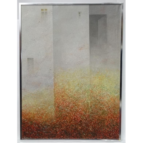 223 - *Prabha Shah Indian XX-XXI Contemporary / Modern Indian School, Oil on canvas, ' New Delhi ' , Signe... 