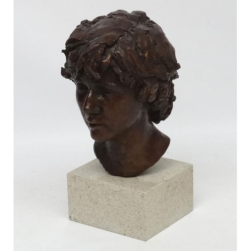 244 - *Withdrawn from Auction*  David Williams-Ellis (1959), Patinated bronze Sculpture on a square marble... 