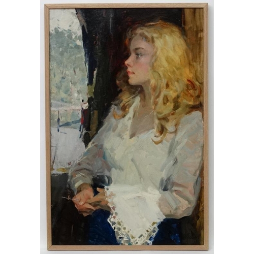 25 - Tchebakov Nikita Nikonorovitch (1916-1968),Russian School,  Oil on canvas, ''Golden curls'', Portrai... 