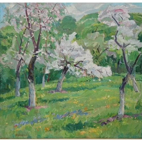 51 - Kokine Mikhail Alexandrovitch (1921-2009), Russian School. Oil on canvas, ''Spring landscape'', Sign... 