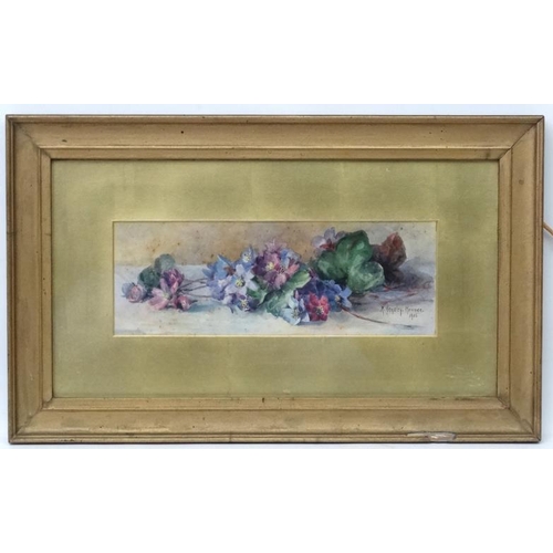 59 - Mrs Philip Hensley (Marie) (C. 1856-1911), Watercolour , two, Flower study 1905, Signed and dated lo... 