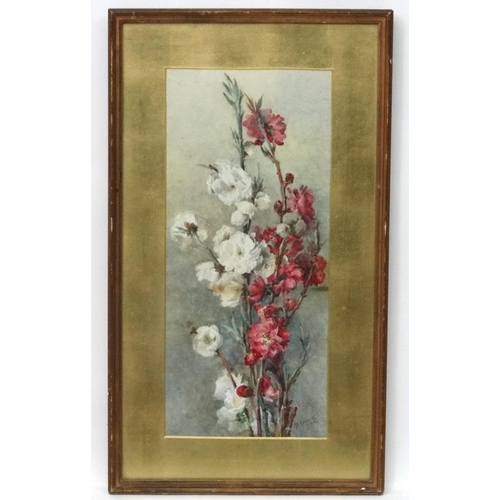 59 - Mrs Philip Hensley (Marie) (C. 1856-1911), Watercolour , two, Flower study 1905, Signed and dated lo... 