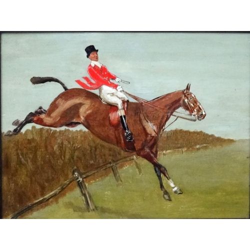 72 - Manner of George Wright (1860-1942), Equine School, Oil on canvas, a pair of hunting scenes, Over th... 