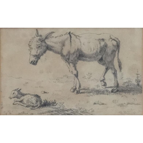 73 - Robert Hills (1769-1844), Pencil Drawing, 'Ass and Foal 1820 ' Signed and dated lower right. Apertur... 