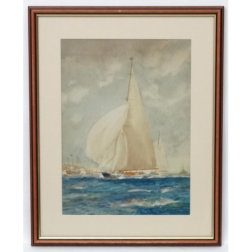 96A - Attributed to Frank Henry. Mason (1876-1965) Marine School, Watercolour and gouache, King George V's... 