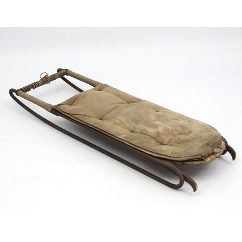 105 - Cresta Run taboggan   The actual toboggan as used by Commander Valentine Francis Gibbs ( marked) [18... 