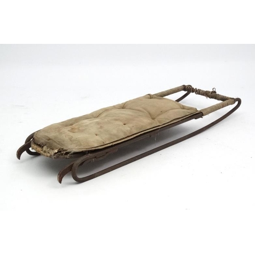 105 - Cresta Run taboggan   The actual toboggan as used by Commander Valentine Francis Gibbs ( marked) [18... 