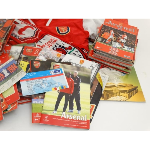 108 - Football: A collection of Arsenal and other football memorabilia, to include, Arsenal replica shirt ... 