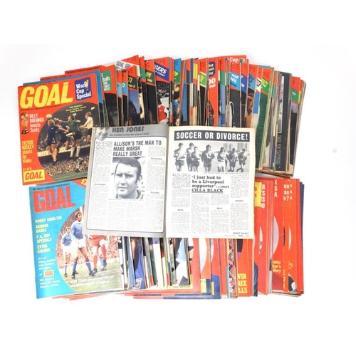 111 - Football: A large collection of approximately 52  1960s and 70s issues of '' Goal '' magazine ,  par... 