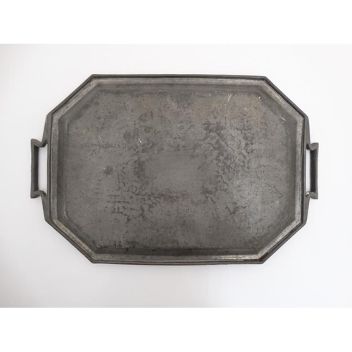 115 - Motor Cycling:  A 1936 Roundhead pewter commemorative two handled  tray engraved to centre '' The Mo... 