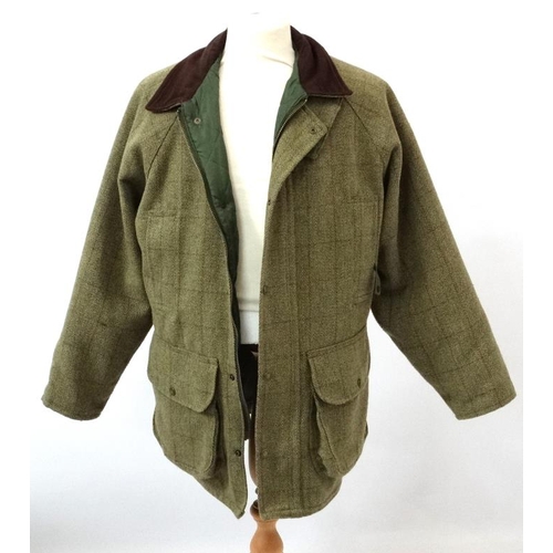 143 - Jack Orton Winchester Tweed Shooting Jacket in Sage, size S.