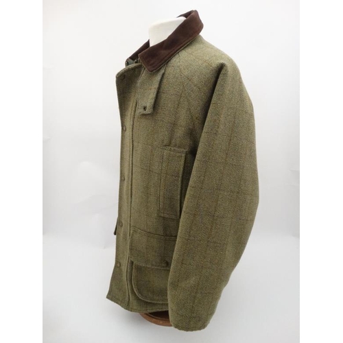 143 - Jack Orton Winchester Tweed Shooting Jacket in Sage, size S.