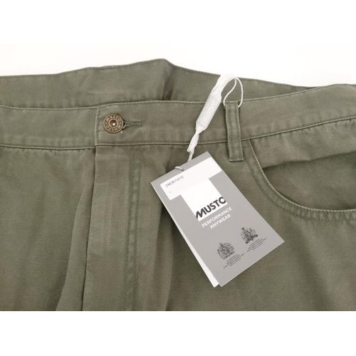 153 - New Musto khaki cotton twill jeans, size 42