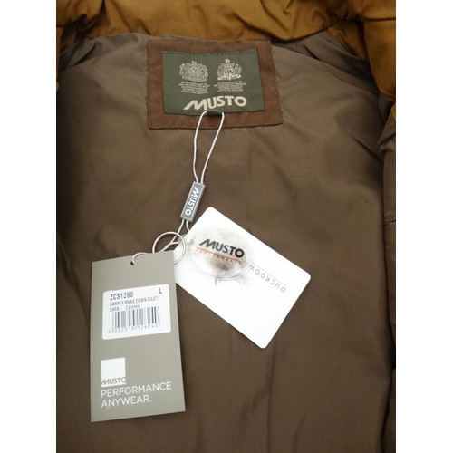 177 - Musto Mens Down Gilet in Caramel, size L.