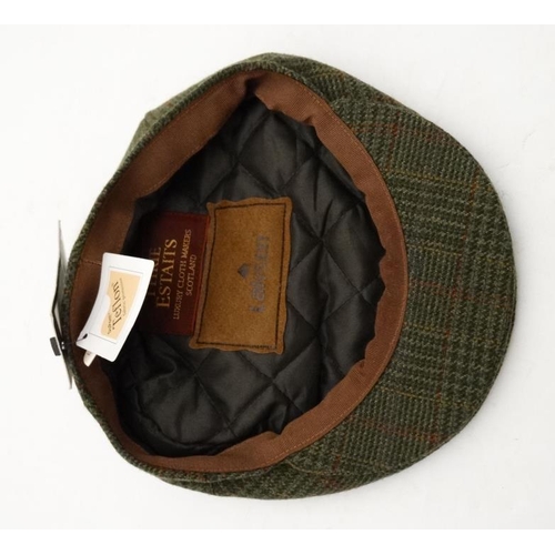 181 - A Laksen ' Bruar ' Tweed Sixpence Flat Cap, Size 57''.