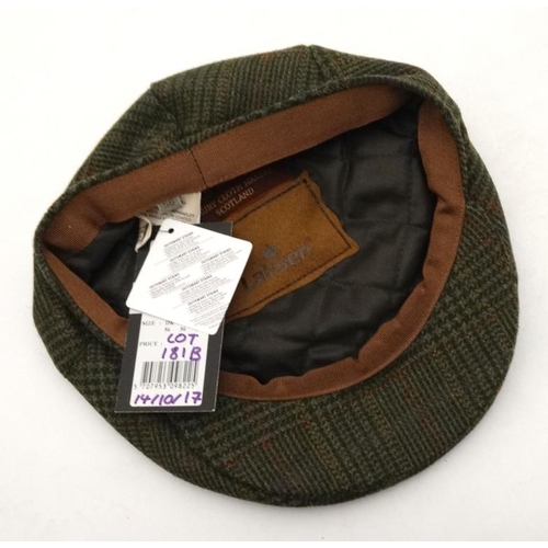 181B - A Laksen ' Bruar ' Tweed Sixpence Flat Cap, Size 56''.