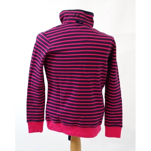 182 - Musto Ladies Hastings Sweatshirt in deep purple and geranium, size UK 8.