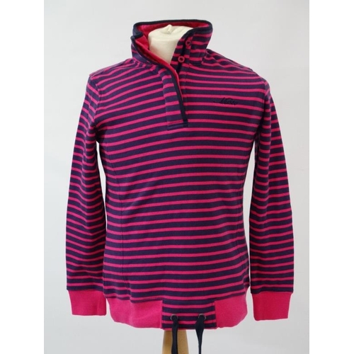 182 - Musto Ladies Hastings Sweatshirt in deep purple and geranium, size UK 8.