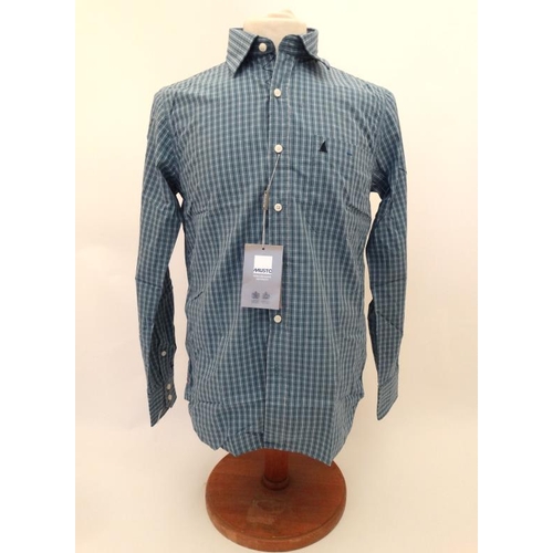 186 - Musto Regular Casual Shirt in blue with navy and white check , size S.