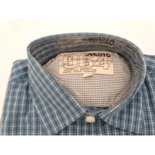 186 - Musto Regular Casual Shirt in blue with navy and white check , size S.