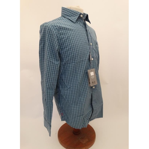 186 - Musto Regular Casual Shirt in blue with navy and white check , size S.