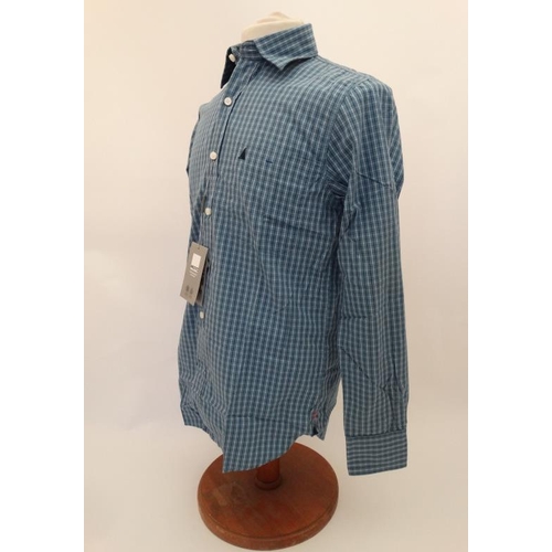 186 - Musto Regular Casual Shirt in blue with navy and white check , size S.