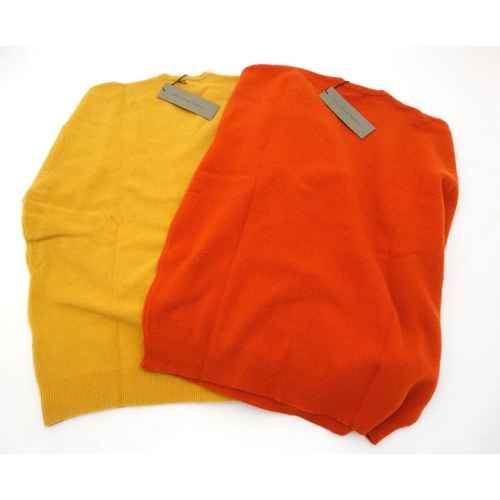 197 - A Laksen 'Astor Knit' Jumper in Yellow, size 2XL, together with a  Laksen 'Astor Knit' Jumper in Ora... 