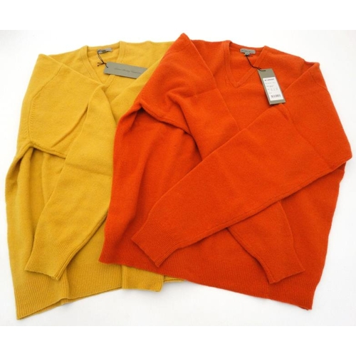 197 - A Laksen 'Astor Knit' Jumper in Yellow, size 2XL, together with a  Laksen 'Astor Knit' Jumper in Ora... 